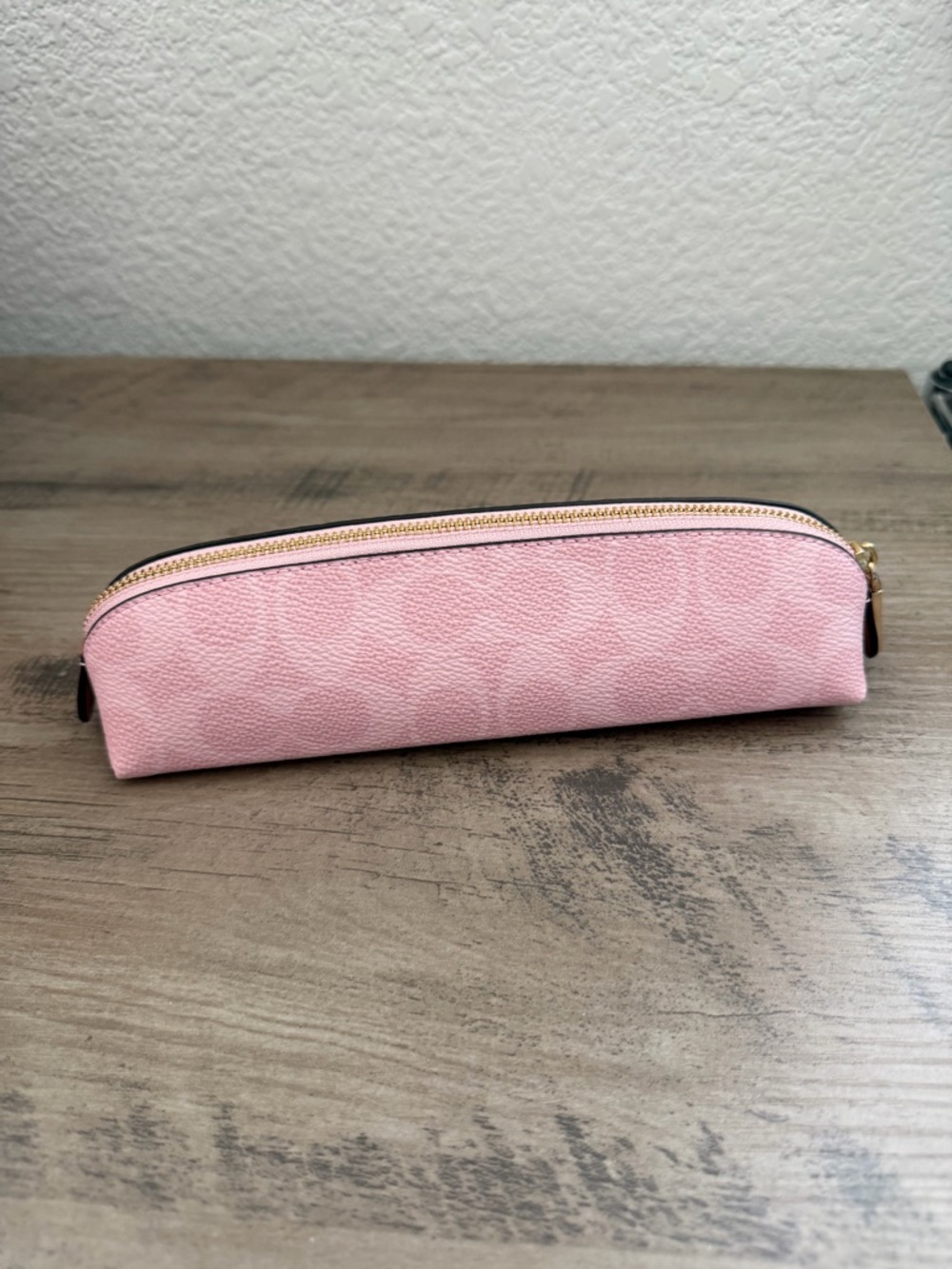 Coach Powder Pink Pencil Case In Signature Canvas - Picture 2 of 6